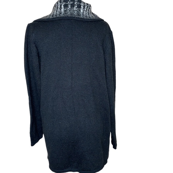 Ava Couture Mohair Blend Black /White Cardigan Sweater Duster Jacket Size:Large - Picture 8 of 14